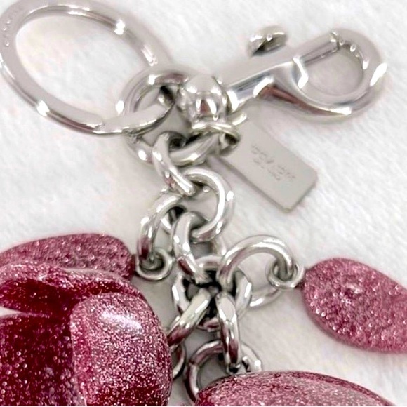 Coach Glitter Tea Rose Resin keychain/Bag charm - Picture 3 of 8